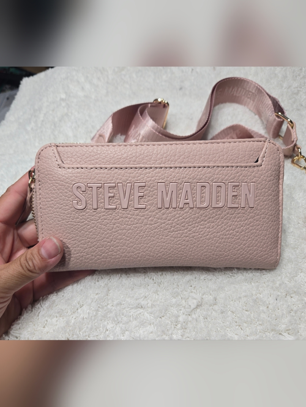 Steve Madden Pink Crossbody Wallet Bag With Coin Purse New - Picture 7 of 12